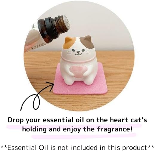 Stone Diffuser Cute Lucky Cat Passive Diffuser for Essential Oil, Non-Electric (Pink) - Image 2