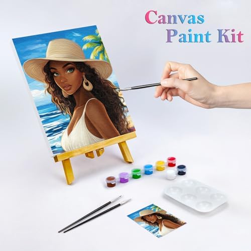 Nuberlic 8x10 Pre Drawn Canvas to Paint for Adults Hot Girl Summer Hawaii - Image 2