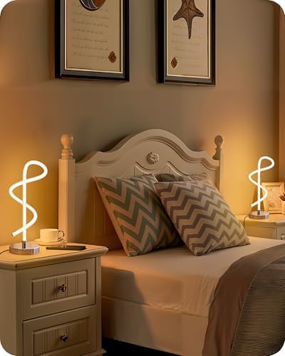 Modern LED Table Lamp, Bedside Lamp with 3 Color Temperatures, Adjustable Brightness, 360° LED Lighting Spiral Design, Sliver Desk Lamp, Spiral Lamp for Bedroom, Living Room, Office, S63TL05 - Image 6