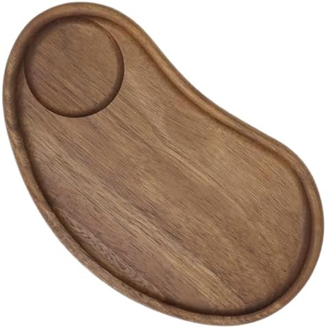 Wood Serving Tray Irregular Decorative Trays for Coffee Table Snack Breakfast 9.5x5.1 inch by Lawnrden