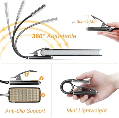 Gritin 9 LED Rechargeable Book Light for Reading in Bed - Image 5