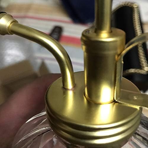 Vintage Style Glass Pumpkin Bottle Sprayer Watering Can Plant Mister with Brass Sprayer Head (Blue) - Image 6
