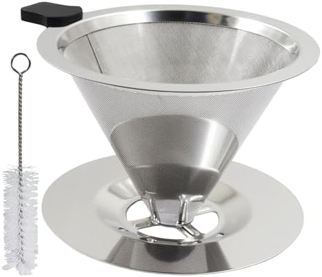 Bonsicoky Pour Over Coffee Dripper, Stainless Steel, Silver, Style3 by Bonsicoky