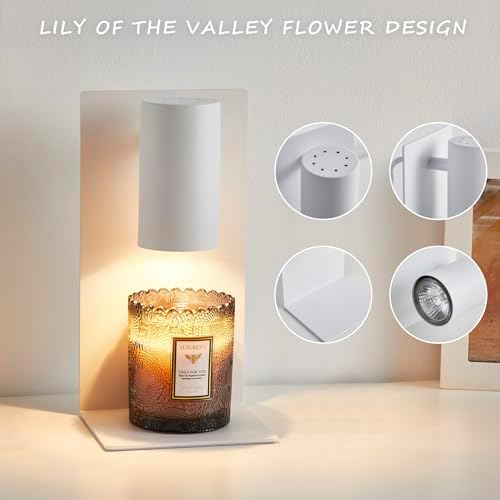White L-Shape Candle Warmer Lamp with Timer Dimmable, New Home Decor for Bedroom, Office, Modern Living Room, Christmas Birthday New Year Gift for Women Man - Image 4