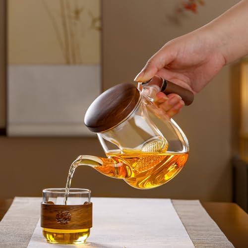 Glass Teapot, 600ml Borosilicate with Infuser, Stovetop & Microwave Safe, Non-Drip Spout, Ergonomic Handle - Image 4