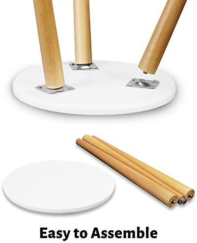 Uneedem Plant Stand Indoor, Mid Century Modern Small Round Plant Table for Flower Pots, 16.5" Tall Plant Holder Wood Stool for Living Room (2 Pack) - Image 4