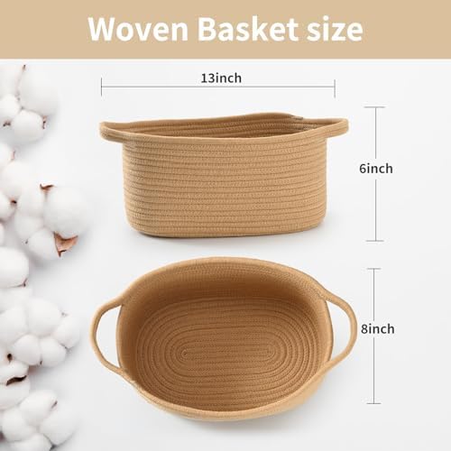 Happyiren Cute Woven Gift Basket with Handle – Brown Storage Basket Empty, Gift Baskets for Valentines Day Birthday Baby Shower Raffle Burr, Decorative Organizer ontainer for Office, Home - Image 2