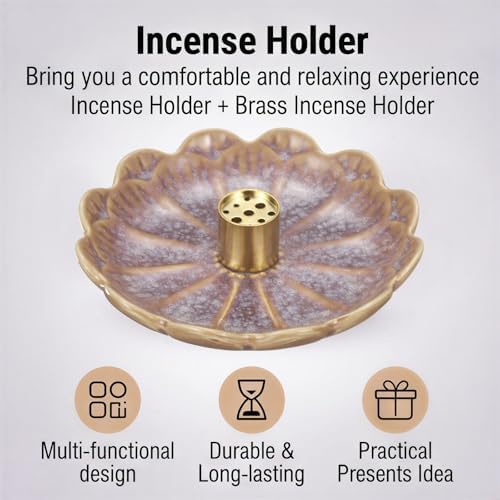 uxcell Ceramic Incense Burner Cone Incense Holder 4.3" Purple - Image 6