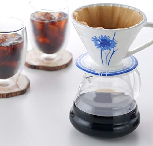 BLUE BREW Ceramic Pour Over Coffee Dripper, Size 02 Cone Coffee Maker (1-4 Cups), Manual Brew Maker, Dishwasher Safe, Portable Slow Brewing Accessories for Home, Travel, Camping, and Office (BB1002) - Image 5