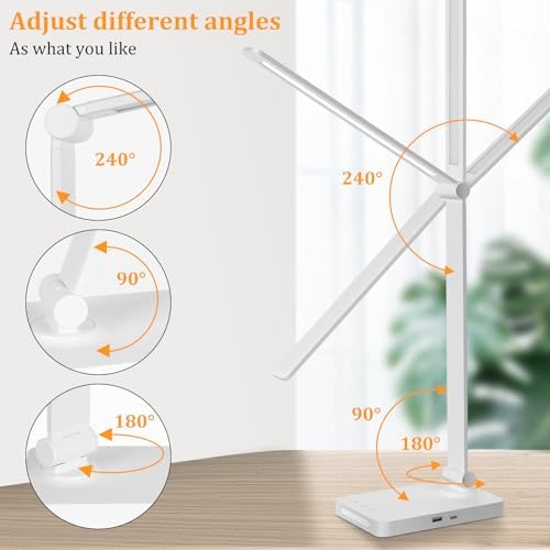LED Desk Lamp with USB Ports,Touch Desk Lamps for Home Office with 5 Modes - Image 6