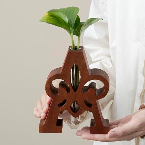 Plant Terrarium Propagation Station with Wooden Letter Stand, Glass Vase for Table Decor, Indoor Hydroponics, Home Garden Office Decor, Gift for Men and Women (A) - Image 6