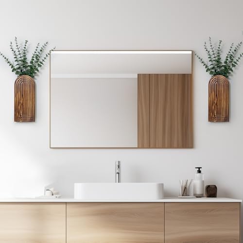 Wooden Wall Planter Vase Set of 2, Boho Hanging Planter for Indoor Plants & Flowers, Natural Wood Wall-Mounted Planters for Art Home Decor - Living Room, Bedroom, Bathroom, Patio (Brown) - Image 2
