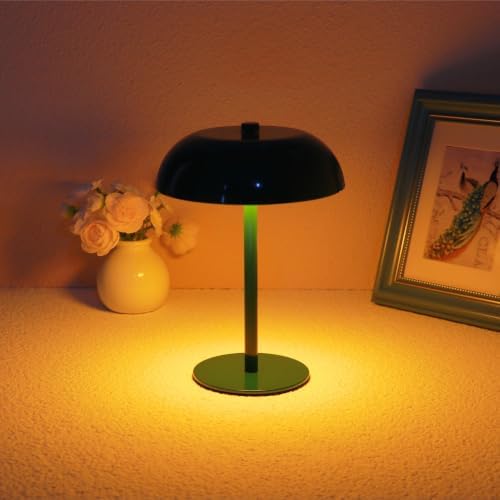 Cordless LED Mushroom Table Lamp, 5200mAh Battery, Dimmable 3 Color, Green - Image 7
