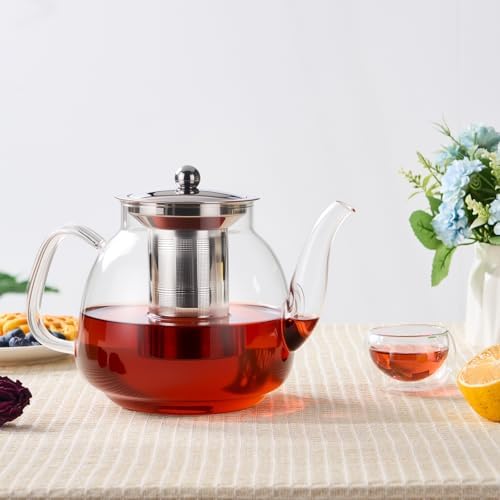 PARACITY Glass Teapot with Infuser, 50 oz Stovetop Kettle for Loose Tea - Image 7
