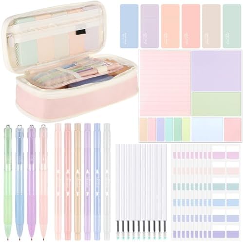 38pcs Aesthetic Office Supplies Kit, Macaron Color, Elegant by Janlaugh