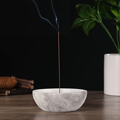 Koville African Natural Marble Incense Holder, 5inch Incense Holders for Sticks, Sturdy Incense Burner Ideal for Meditation and Relaxing, Easy to Clean(Grigio Fantasy) - Image 5