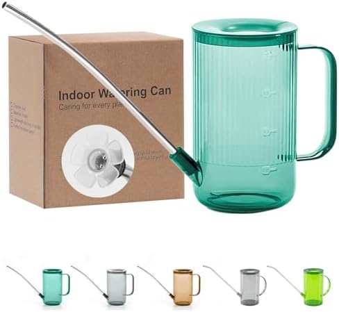 Small Watering Can for Indoor Plants, Flowers, Succulents with Long Spout 34oz(Green) by TennedrivGreen