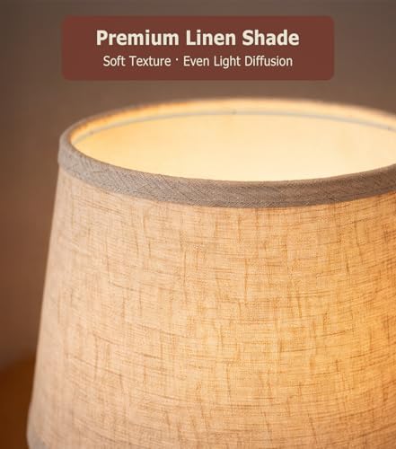 JOOFO Mid Century Wood Table Lamp with Pull Chain, Bedside Lamp. - Image 4