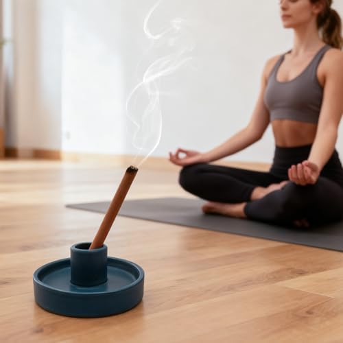 Palo Santo Holder, Ceramic Incense Stick Holder, Sage Holder for Yoga, Meditation, and Energy Cleansing, Unique Ceramic Incense Holder Gift for Palo Santo Sticks (Blue) - Image 5