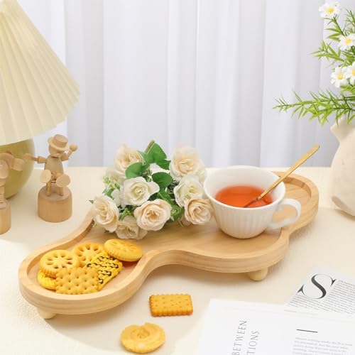 Uiifan Wood Cloud Perfume Decorative Tray Bedside Jewelry Tray,Wood Color - Image 4