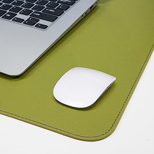 AFIING Leather Desk Pad Protector, Large Desk Mat with Natural Cork & PU Leather, Mouse Pad, Non-Slip, Waterproof Desk Writing Pad for Office and Home (Olive Green) - Image 6