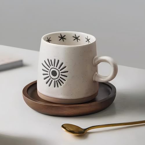Ceramic Mug, Moon and Sun Coffee Mug with Handle, Daily Use Gift for Her/Him, Durable & Stylish Tea Cups for Home, Office - Dishwasher & Microwave Safe - Image 4