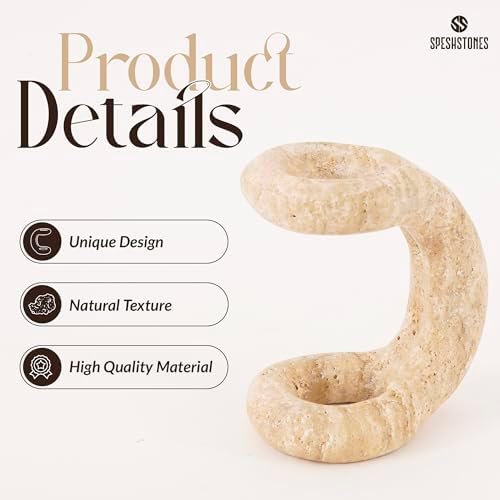 Marble Pen Holder for Desk, 4 Inch Travertine Pencil Holder - Image 6