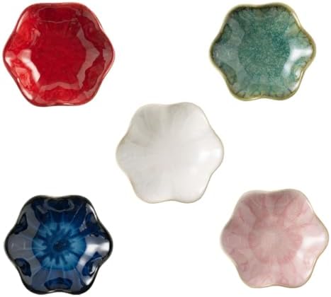 Jewelry Tray for Vanity, Petal Shaped Ceramic Catchall for Nightstand or Desk, Small Organizer for Tiny Essentials Ceramic Trinket Tray - Image 5
