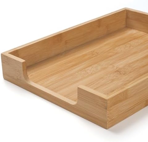 Bamboo Letter Tray, Wood Desk Tray, Wooden Desk Organizer, A4 Paper, Document, File, Mail, Magazine Storage Basket for Office, Classroom, Home Desktop - Image 2