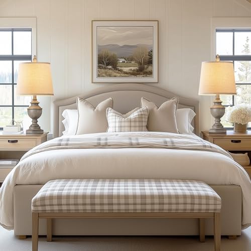 PARTPHONER Retro Table Lamps Set of 2, Bedside Lamp for Bedroom Rustic Farmhouse Table Lamps for Living Room, 22" Vintage Nightstand Lamps with White Shades, Antique Grey - Image 6