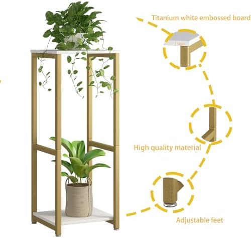 2 Tier Plant Stand Indoor Corner Tall Square Shape Plant Shelf - Image 5