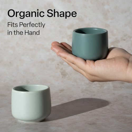 MIAMIO - Espresso Cups Set of 4, Ceramic (2.7 oz) - Nami (Pastel Coast) - Image 4