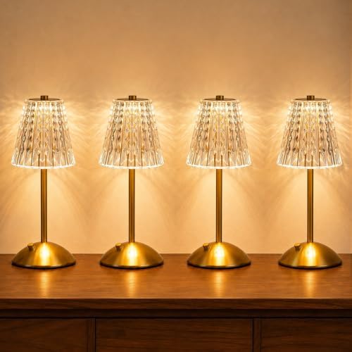 Nusogon 4 Pack Rechargeable Cordless Table Lamp, Touch Control Desk Lamp by Nusogon