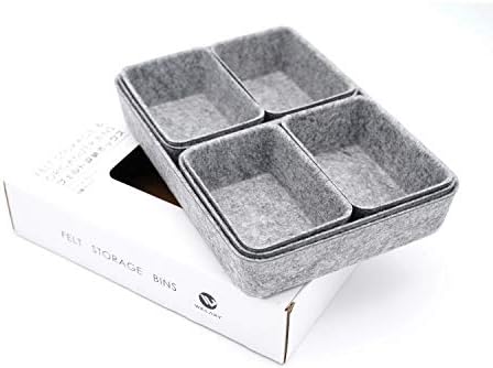 Welaxy 7pc Felt Desk Drawer Organizers Trays Gray Office Home Storage Bins by Welaxy