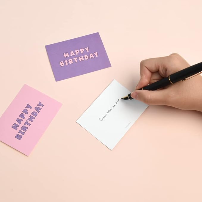 Monolike Day-by-day Card, Happy birthday-Candy pop - Mix 36 Mini Single cards, 36 envelopes, 36 stickers Package
