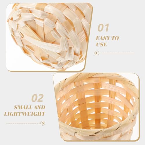 Cabilock 12 pcs Hand Woven Storage Basket Mini Desktop Storage Basket for Snacks Sundries Dried Flowers Office Desk and Home Organizer 2.95 X 2.95 X 2.36 in - Image 4