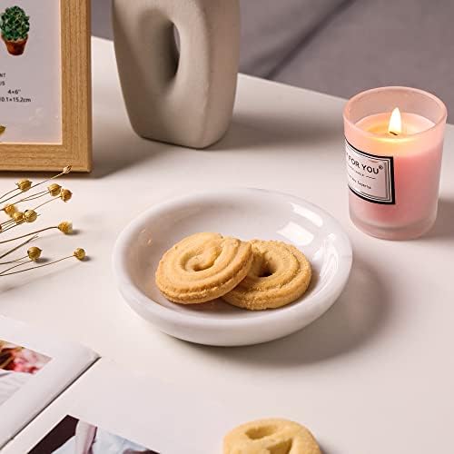 Natural Marble Travertine Ring Dish Jewelry Tray 5.5" for Women, Marble Trinket Dish for Key Earring Nightstand, Mother's Day Engagement Birthday Gift - Italian White - Image 5