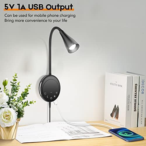 SANKEDOU LED Wall Mount Reading Light, Bedside Reading Lights, 5 Dimmable - Image 3
