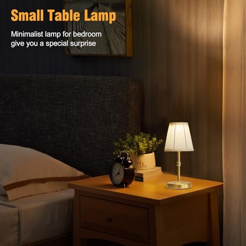 3000mah Battery Powered Lamp for Home,Small Cordless Lamps Rechargeable,3 Color Temperature 5W LED Touch Lamp Battery Operated Table Lights,Wireless Lamps for Tables,Kitchen,Living Room (Gold,H11”) - Image 3
