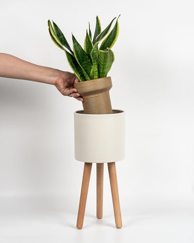 Bamworld Single Plant Holder for Indoor Plants Metal Planter Stand 6.9in by Bamworld