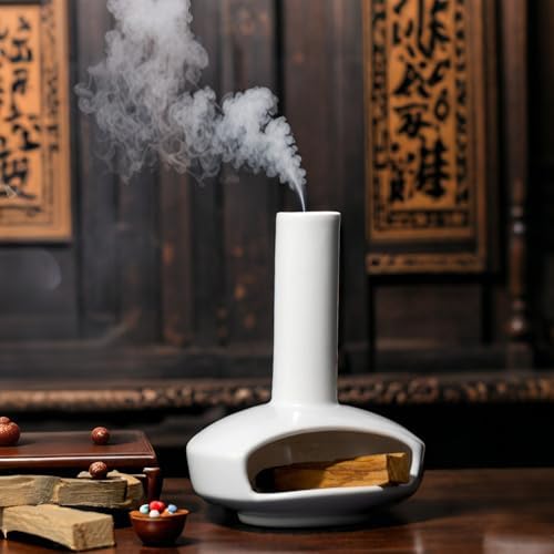 Ceramic Mini Chiminea Palo Santo Burner, Cute Cone & Stick Incense Holder - Image 6