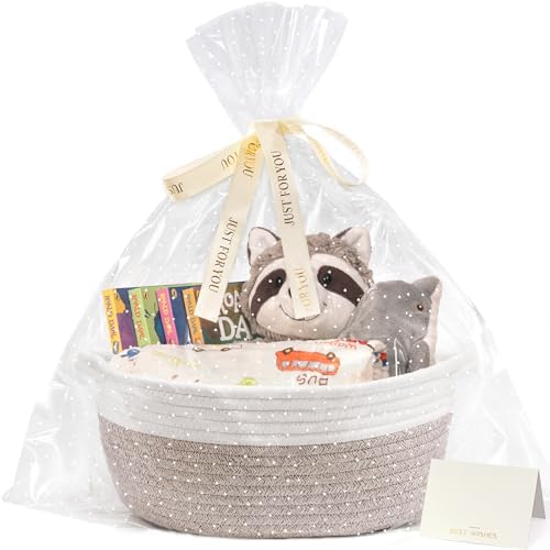 CHICVITA Gift Basket Empty with Bags & Ribbon to Fill, Boo Basket, Brown by CHICVITA