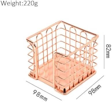 Rose Gold Self-Stick Note Pad Holder Memo Note Cube Holders for Office Home Schools Desk Supplies - Image 4