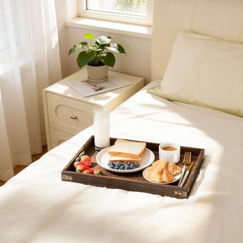 Wood Serving Tray - 17In Large Serving Tray with Handles | Decorative Tray - Image 5