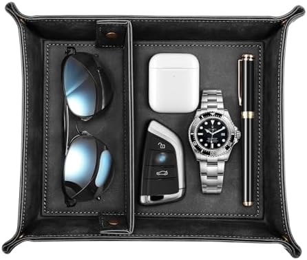 SITHON Valet Tray Desktop Storage Organizer with 2 Compartments by SITHON