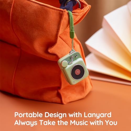 Muzen Mini Bluetooth Speaker, Button Small Cute Portable Metal Retro Wireless Speaker with Loud Volume Great Sound and Portable Lanyard & Gift Bag for Office Classic Vintage Decor - Image 2