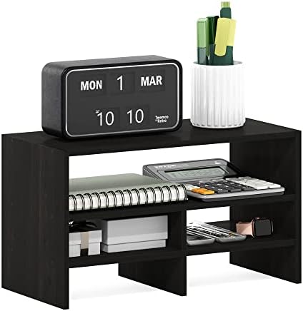 Furinno Hermite Desk Top Organizing Shelf Bookcase, Espresso by Furinno-FitsYourSpaceFitsYourBudget