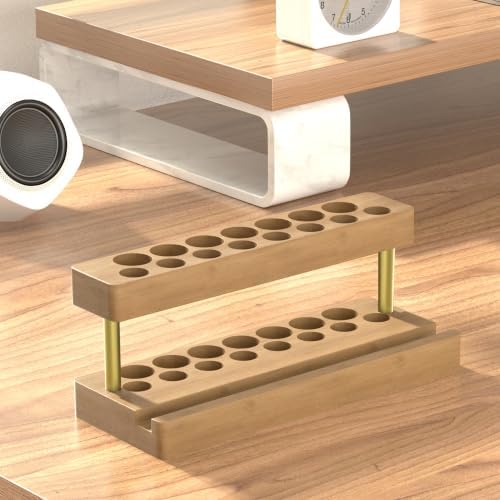 Wooden Pen Holder for Desk, Solid Wood Pen Display Stand with 15 Slots - Image 5