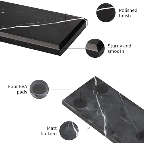 Natural Marble Incense Holder Tray (White Black) - Image 3