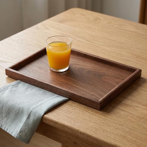 Black Walnut Wood Serving Tray 11.8"x7.9" Coffee Table & Tea Tray - Image 7